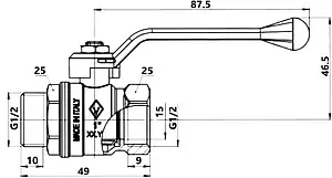 Кран шаровый ½"в x ½"н Bugatti New Jersey 09150003, 2