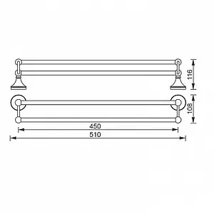 Полотенцедержатель Aquanet хром 5518, 2