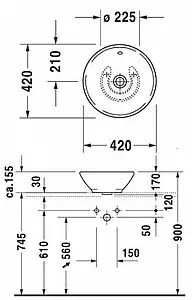 Раковина Duravit Bacino 42 белый 0325420000 Раковина Duravit Bacino 42 белый 0325420000, 2