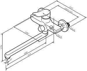 Смеситель для ванны с длинным изливом Am.Pm X-Joy хром F85A90000 Смеситель для ванны с длинным изливом Am.Pm X-Joy хром F85A90000, 2
