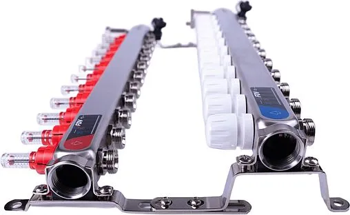 Группа коллекторная с расходомерами 11 отводов 1&quot;в/в x ¾&quot;ек FDV S1103C-2/11