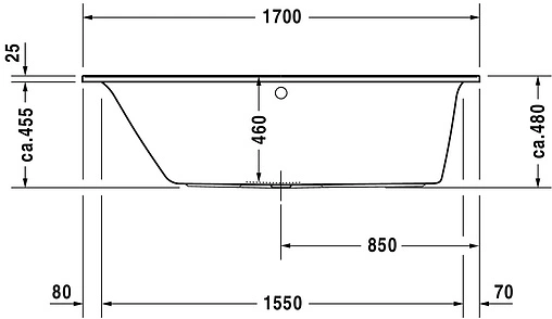 Ванна акриловая Duravit Darling New 170x75 L 700242000000000