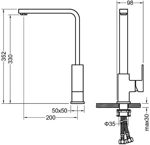 Смеситель для кухни Aquatek Либра чёрный матовый AQ1680MB