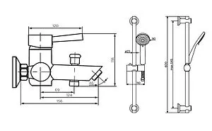 Смеситель для ванны Dorff Logic NEW нержавеющая сталь D0103030SS Смеситель для ванны Dorff Logic NEW нержавеющая сталь D0103030SS, 2