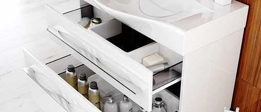 Тумба под умывальник подвесная Aqwella Milan 80 белый Mil.01.08/2/W