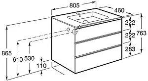 Тумба-умывальник Roca The Gap 80 городской дуб A857406402+32799C000 Тумба-умывальник Roca The Gap 80 городской дуб A857406402+32799C000, 2