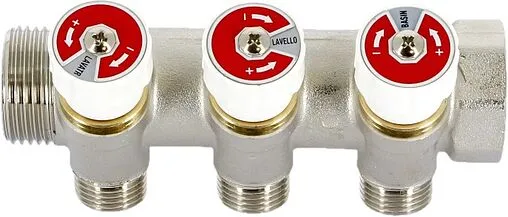 Коллектор регулирующий проходной 3 отвода 1&quot;в/н x ½&quot;н Uni-fitt 400N4231