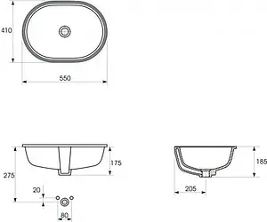 Раковина Cersanit Caspia 55 белый P-UM-CAS55/1, 2