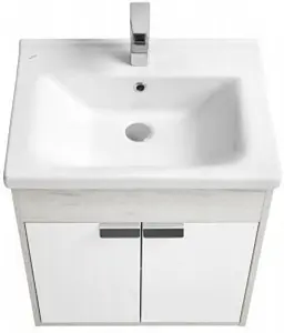 Тумба под умывальник подвесная Aquaton Флай 60 белый/дуб крафт 1A237301FAX10 Тумба под умывальник подвесная Aquaton Флай 60 белый/дуб крафт 1A237301FAX10, 3