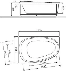 Ванна акриловая Am.Pm Like 170x110 Ванна акриловая Am.Pm Like 170x110, 2