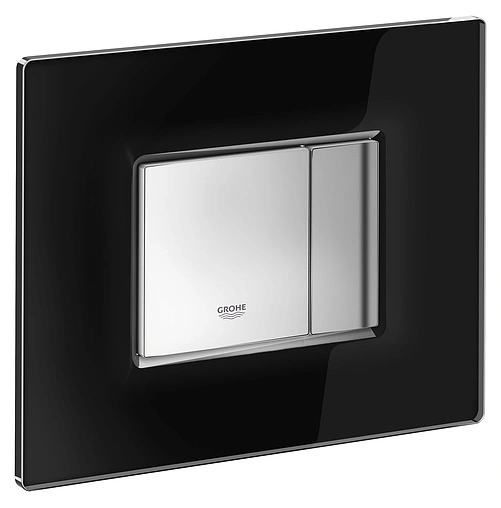 Клавиша смыва для унитаза Grohe Skate Cosmopolitan Glass 38845KS0 кнопки/хром глянцевый, панель/стекло черный Клавиша смыва для унитаза Grohe Skate Cosmopolitan Glass 38845KS0 кнопки/хром глянцевый, панель/стекло черный