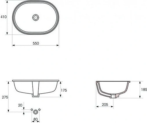 Раковина Cersanit Caspia 55 белый P-UM-CAS55/1