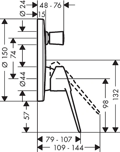 Смеситель для ванны скрытого монтажа Hansgrohe Novus Loop хром 71345000