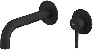 Смеситель для раковины из стены WHITECROSS Y black чёрный матовый Y1216BL, 1