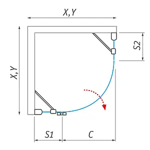 Душевое ограждение 1000x1000мм прозрачное стекло Roltechnik Elegant Line GR1/1000 L 130-100000L-00-02 Душевое ограждение 1000x1000мм прозрачное стекло Roltechnik Elegant Line GR1/1000 L 130-100000L-00-02, 4