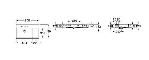 Раковина Roca Inspira Square 80 белый 32752B000