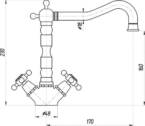 Смеситель для раковины Migliore Revival бронза ML.REV-434.Br