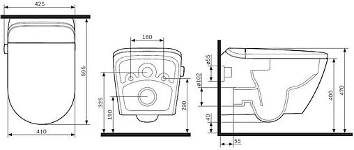 Умный унитаз-биде подвесной безободковый Am.Pm Sensation FlashClean белый CCC301700SC