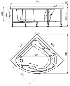 Ванна акриловая Radomir Альтея 125х125 2-01-0-0-1-219 Ванна акриловая Radomir Альтея 125х125 2-01-0-0-1-219, 2