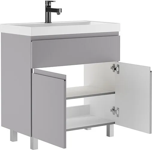 Тумба-умывальник напольный Домино Graffo 80 светло-серый DGr2416T+4670142930020