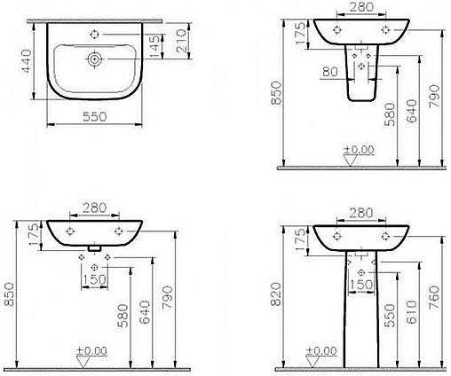 Раковина VitrA S20 55 белый 5502B003-0001