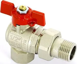 Кран шаровый с американкой угловой ½&quot;в x ½&quot;н Uni-fitt 133T2000, 1