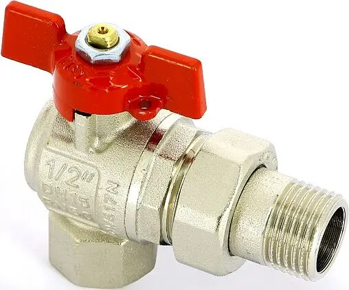 Кран шаровый с американкой угловой ½&quot;в x ½&quot;н Uni-fitt 133T2000