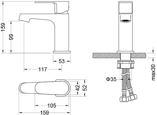 Смеситель для раковины Aquatek Оберон хром AQ1210CR