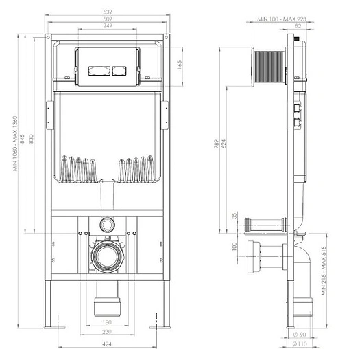 Инсталляция для подвесного унитаза ISVEA Forte 52AL0103I Инсталляция для подвесного унитаза ISVEA Forte 52AL0103I