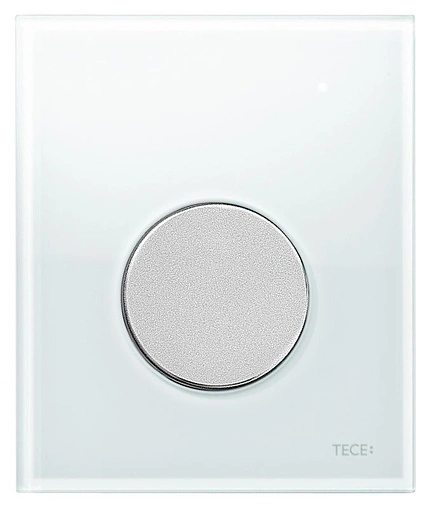 Клавиша смыва для писсуара TECEloop Urinal 9242659 кнопка/хром матовый, панель/стекло белый