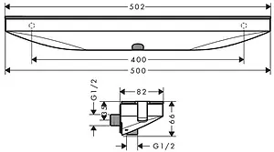 Шланговое подключение с держателем и полкой Hansgrohe Rainfinity Porter 500 R хром 26858000 Шланговое подключение с держателем и полкой Hansgrohe Rainfinity Porter 500 R хром 26858000, 2