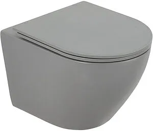 Унитаз подвесной безободковый BelBagno Colorato серый матовый BB062CHR-GR Унитаз подвесной безободковый BelBagno Colorato серый матовый BB062CHR-GR, 1