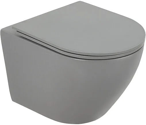 Унитаз подвесной безободковый BelBagno Colorato серый матовый BB062CHR-GR
