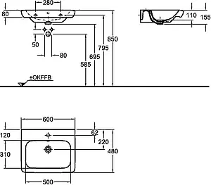 Раковина Keramag it! 60 белый 121960000 Раковина Keramag it! 60 белый 121960000, 2