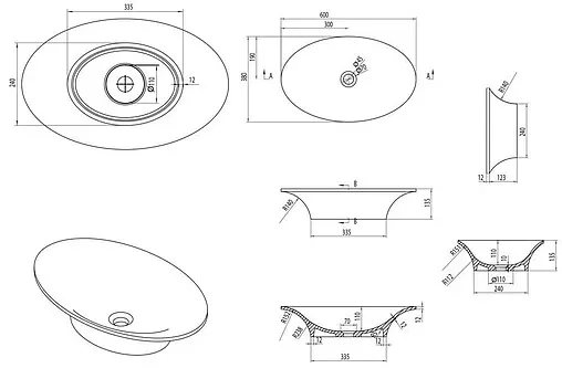 Раковина Aquanet Entice V31 60 белый матовый 00198990