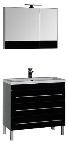 Шкаф-зеркало Aquanet Верона 90 L чёрный 00172340 Шкаф-зеркало Aquanet Верона 90 L чёрный 00172340