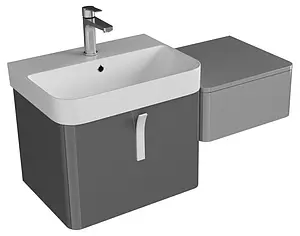 Тумба-умывальник подвесная ISVEA Supra 100 тёмно-серый 27SPS084100I+10SQ50057SV Тумба-умывальник подвесная ISVEA Supra 100 тёмно-серый 27SPS084100I+10SQ50057SV, 1