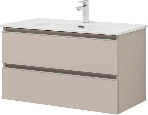 Тумба-умывальник подвесная Aquanet Вега 90 бежевый 00329586+00323883