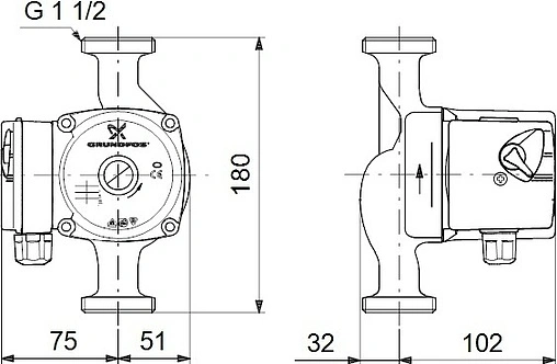 Насос циркуляционный Grundfos UPS 25-40 N 180 96913060