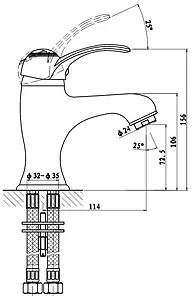 Смеситель для раковины Gross Aqua Arabic бронза 6536516BRL, 2