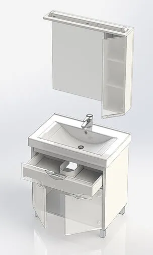 Шкаф-зеркало Aquanet Гретта 75 R белый 00176899