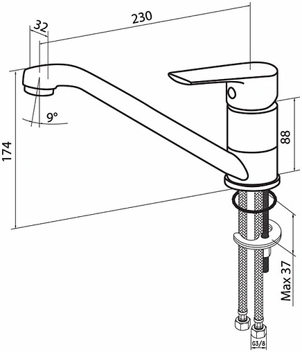 Смеситель для кухни Damixa Origin Balance хром 790000000