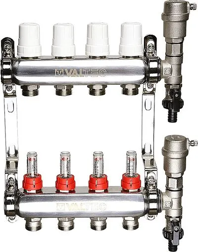 Группа коллекторная с расходомерами 9 отводов 1&quot;в/в x ¾&quot;ек Valtec VTc.589.EMNX.0609