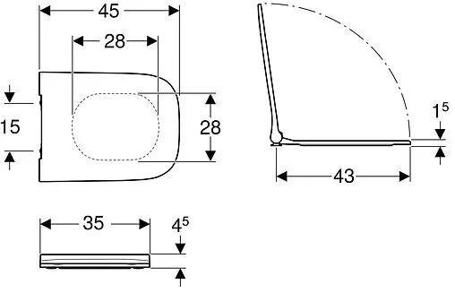 Крышка-сиденье для унитаза с микролифтом Geberit Smyle Square белый 500.688.01.1 Крышка-сиденье для унитаза с микролифтом Geberit Smyle Square белый 500.688.01.1