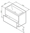 Тумба-умывальник подвесная Am.Pm Gem 75 белый M90FHX07522WG+M90WCC0752WG