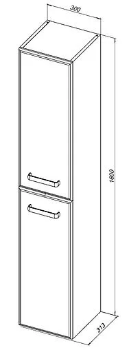 Шкаф-пенал подвесной Aquanet Лукка 30 L белый 00178953