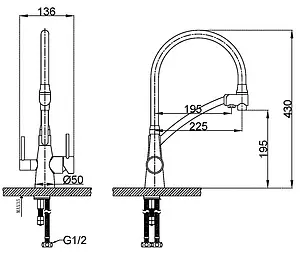 Смеситель для кухни с подключением к фильтру Lemark Comfort хром/серый LM3071C-Gray, 2
