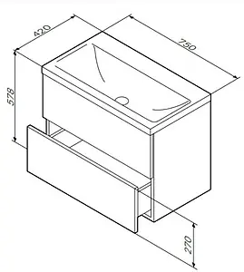 Тумба-умывальник подвесная Am.Pm Gem 75 белый M90FHX07522WG+M90WCC0752WG Тумба-умывальник подвесная Am.Pm Gem 75 белый M90FHX07522WG+M90WCC0752WG, 2