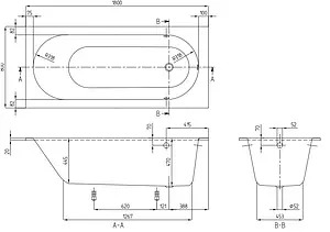 Ванна квариловая Villeroy&Boch Oberon 180x80 star white UBQ180OBE2V-96 Ванна квариловая Villeroy&Boch Oberon 180x80 star white UBQ180OBE2V-96, 2