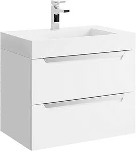 Тумба-умывальник подвесная Aqwella Cube 70 белый матовый CUB0107W+Tol.07.04.D Тумба-умывальник подвесная Aqwella Cube 70 белый матовый CUB0107W+Tol.07.04.D, 1